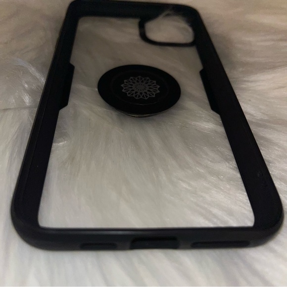 iPhone 11 Pro Max black and clear cell phone cover with stand - Picture 5 of 9
